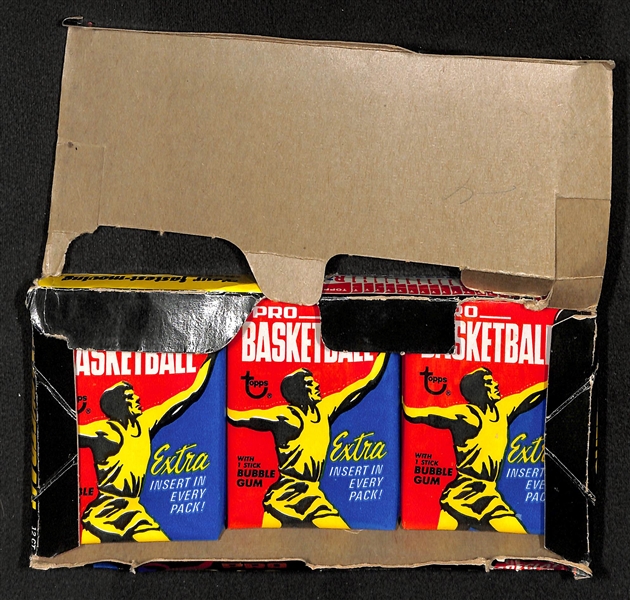 1971-72 Topps Basketball Partially Sealed Wax Box - 7 Sealed Packs In Original Box