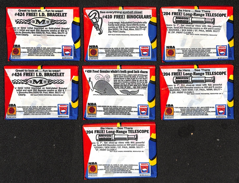 1971-72 Topps Basketball Partially Sealed Wax Box - 7 Sealed Packs In Original Box