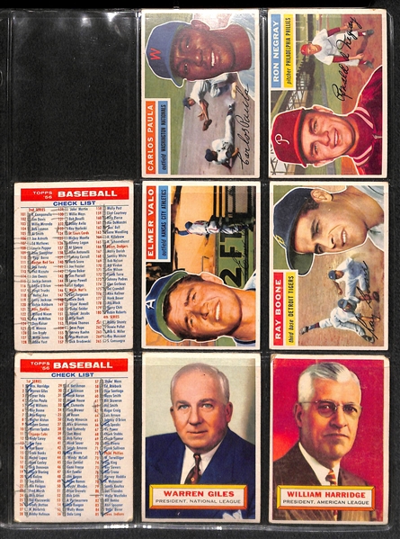 1956 Topps Baseball Almost Complete Set w/ SGC 3 Mickey Mantle - Includes 327 of 340 Cards Plus Both Checklists