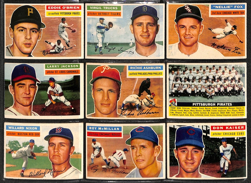 1956 Topps Baseball Almost Complete Set w/ SGC 3 Mickey Mantle - Includes 327 of 340 Cards Plus Both Checklists