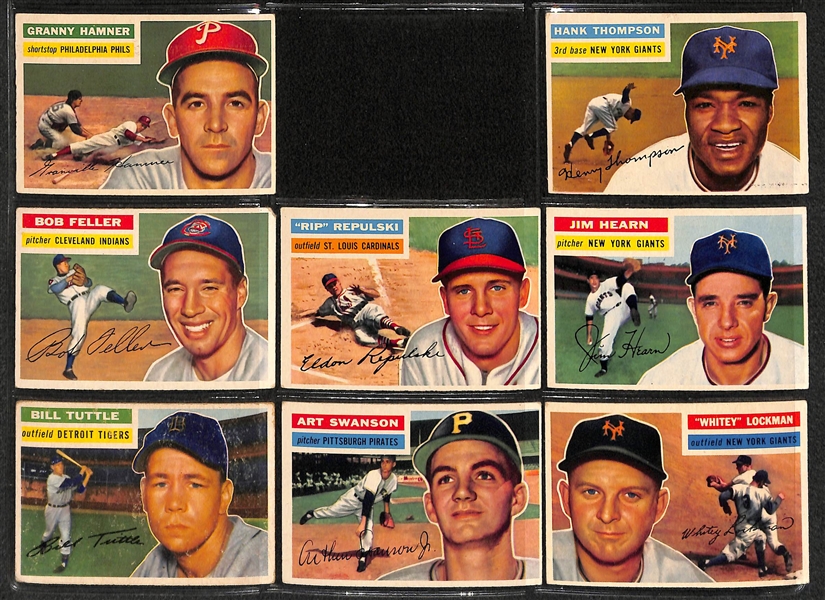 1956 Topps Baseball Almost Complete Set w/ SGC 3 Mickey Mantle - Includes 327 of 340 Cards Plus Both Checklists