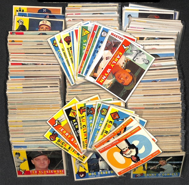 1960 Topps Baseball Partial Set - Includes 372 of 572 Cards - w. Koufax & Musial