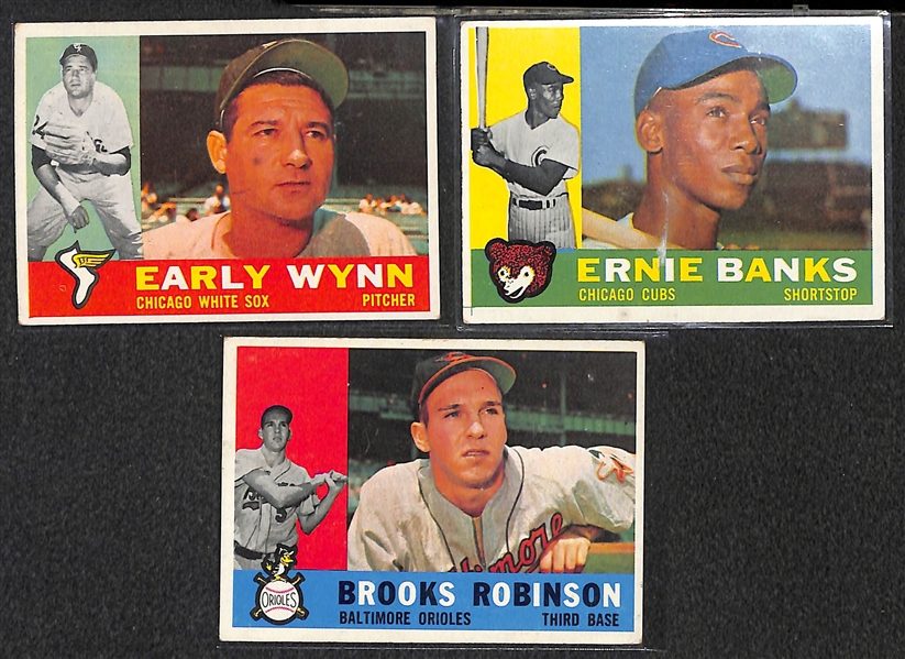 1960 Topps Baseball Partial Set - Includes 372 of 572 Cards - w. Koufax & Musial
