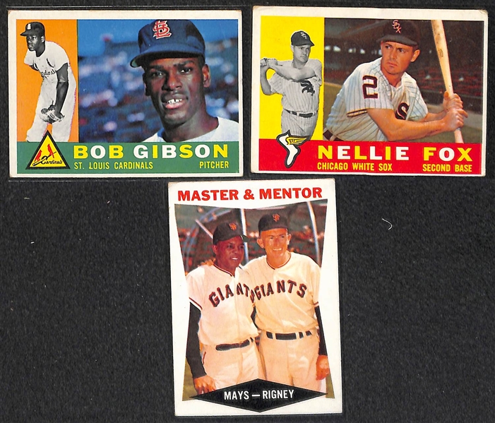 1960 Topps Baseball Partial Set - Includes 372 of 572 Cards - w. Koufax & Musial