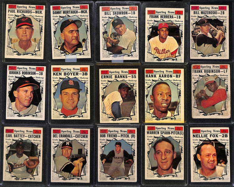 1961 Topps Baseball Near Complete Set - Includes 542 of 589 Cards - w. Hank Aaron & Carl Yastrzemski