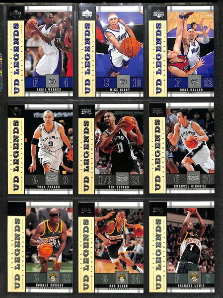 2 Complete Basketball Sets - 2003-04 Upper Deck Legends & 2003-04 Upper Deck Triple Dimensions (each set includes 90 cards)
