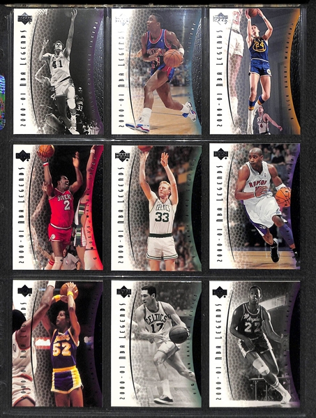5 Complete Upper Deck Basketball Base Sets 2000-01 though 2005-06 - Various UD Product Lines (each set includes 90 cards)
