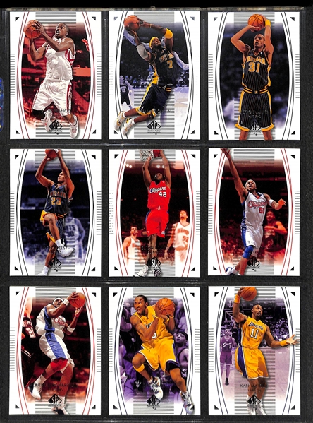 5 Complete Upper Deck Basketball Base Sets 2000-01 though 2005-06 - Various UD Product Lines (each set includes 90 cards)