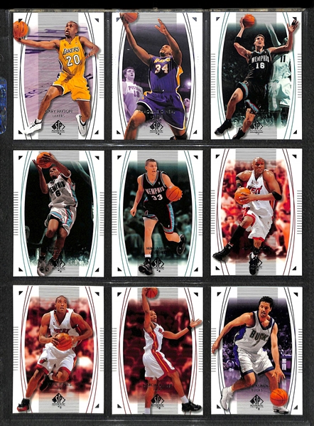 5 Complete Upper Deck Basketball Base Sets 2000-01 though 2005-06 - Various UD Product Lines (each set includes 90 cards)