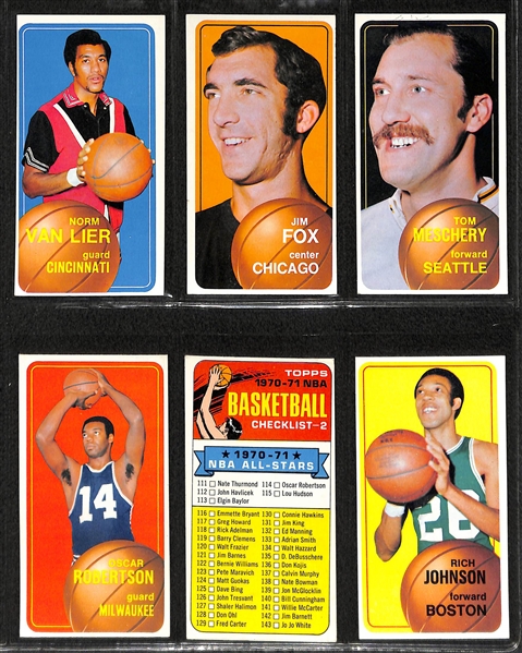 1970-71 Topps Basketball First Series Complete Set of 110 Cards w. Lew Alcindor & Wilt Chamberlain