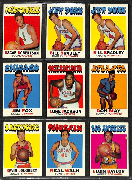 Lot of 139 Assorted 1971-72 Topps Basketball Cards w. Pete Maravich & Oscar Robertson