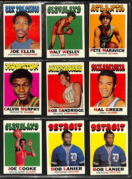 Lot of 139 Assorted 1971-72 Topps Basketball Cards w. Pete Maravich & Oscar Robertson