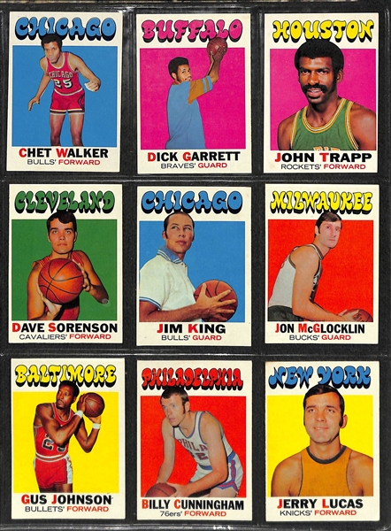 Lot of 139 Assorted 1971-72 Topps Basketball Cards w. Pete Maravich & Oscar Robertson