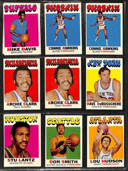 Lot of 139 Assorted 1971-72 Topps Basketball Cards w. Pete Maravich & Oscar Robertson