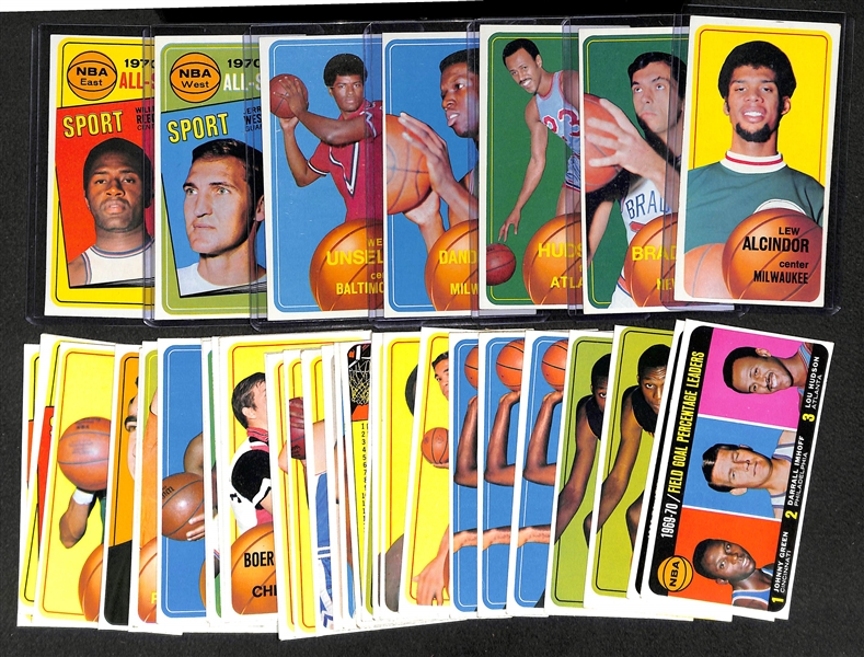 Lot of 38 - 1970-71 Topps Basketball Cards w. Lew Alcindor & Bill Bradley