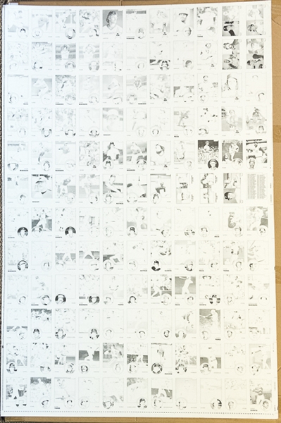 RARE Lot of 4 1983 Topps Baseball Uncut Sheets w. Boggs - Identical Sheets But Each at a Different Step in the Color Process - B/W, Cyan, Magenta, Yellow