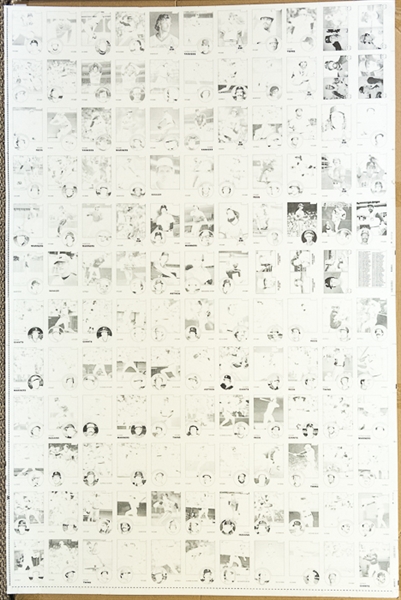 RARE Lot of 4 1983 Topps Baseball Uncut Sheets w. Boggs Rookie Card - Identical Sheets But Each at a Different Step in the Color Process - B/W, Cyan, Magenta, Yellow