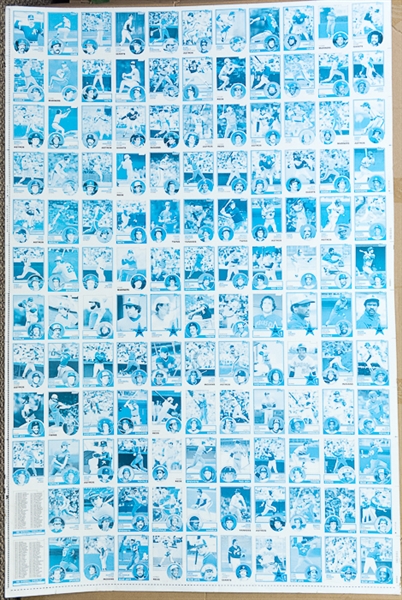 RARE Lot of 4 1983 Topps Baseball Uncut Sheets w. Nolan Ryan - Identical Sheets But (2) Cyan & (2) Full Processed