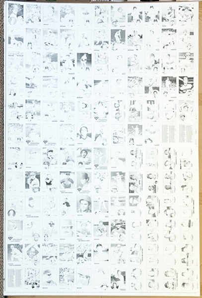 RARE Lot of 6 - 1983 Topps Baseball Uncut Sheets w. 2 Sheets w. Boggs Rookie Cards on Cyan and  B/W sheets (other 4 sheets inc. identical cards w. managers on b/w, cyan, magenta, yellow)