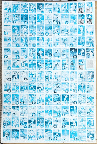RARE Lot of 6 - 1983 Topps Baseball Uncut Sheets w. 2 Sheets w. Boggs Rookie Cards on Cyan and  B/W sheets (other 4 sheets inc. identical cards w. managers on b/w, cyan, magenta, yellow)