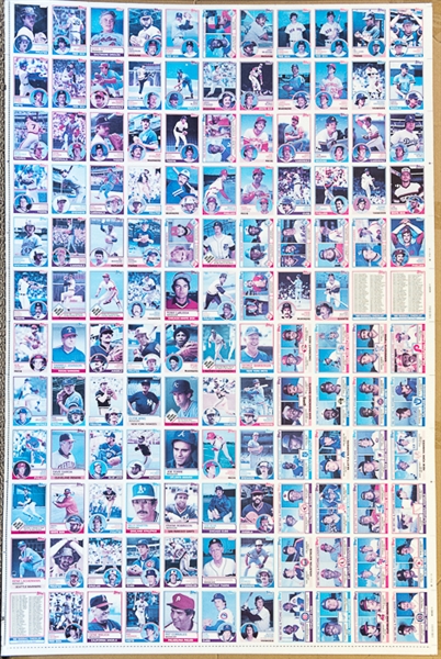 RARE Lot of 6 - 1983 Topps Baseball Uncut Sheets w. 2 Sheets w. Boggs Rookie Cards on Cyan and  B/W sheets (other 4 sheets inc. identical cards w. managers on b/w, cyan, magenta, yellow)