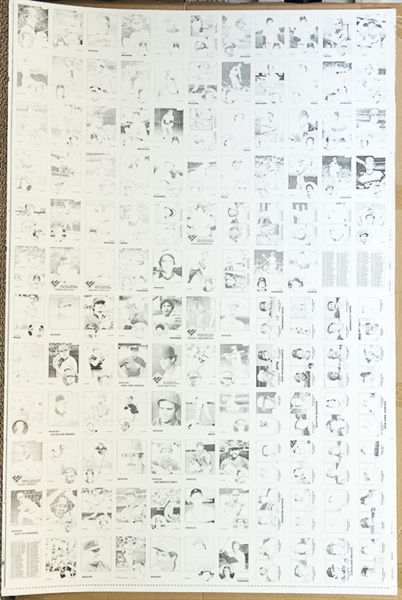 RARE Lot of 6 - 1983 Topps Baseball Uncut Sheets w. 2 Sheets w. Boggs Rookie Cards on Cyan and  B/W sheets (other 4 sheets inc. identical cards w. managers on b/w, cyan, magenta, yellow)