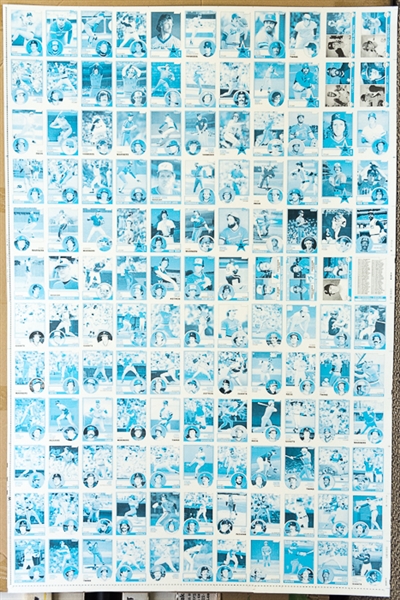 RARE Lot of 6 - 1983 Topps Baseball Uncut Sheets w. 2 Sheets w. Boggs Rookie Cards on Cyan and  B/W sheets (other 4 sheets inc. identical cards w. managers on b/w, cyan, magenta, yellow)