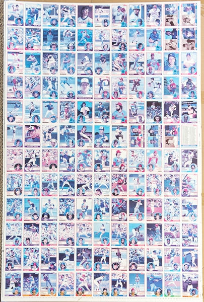 Lot of 2 - 1983 Topps Baseball Uncut Sheets w. Sandberg RC & Boggs RC