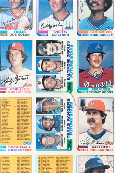 Lot of 2 - 1982 Topps Baseball Uncut Sheets w. Cal Ripken Jr Rookie Card