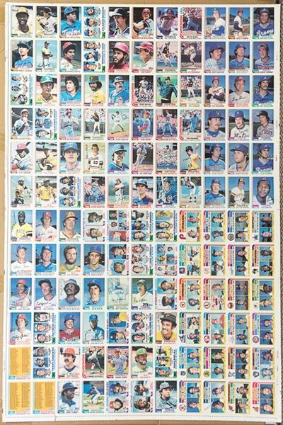 Lot of 2 - 1982 Topps Baseball Uncut Sheets w. Cal Ripken Jr Rookie Card