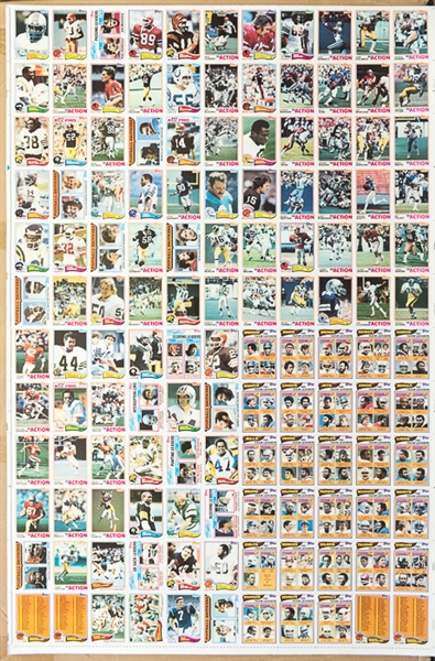 Lot of 4 - 1982 Topps Football Uncut Sheets - Makes a Complete Set of 528 Cards - w. Taylor RC