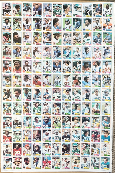 Lot of 4 - 1982 Topps Football Uncut Sheets - Makes a Complete Set of 528 Cards - w. Taylor RC