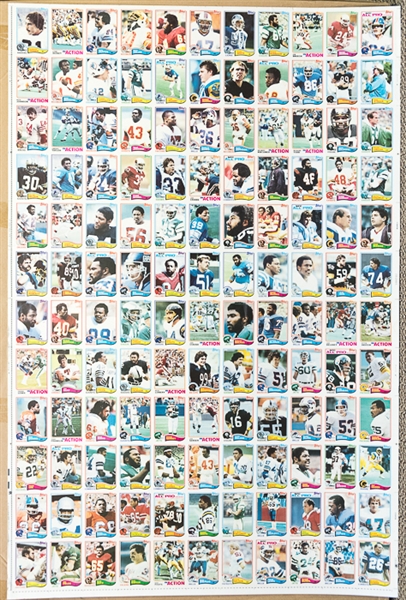 Lot of 4 - 1982 Topps Football Uncut Sheets - Makes a Complete Set of 528 Cards - w. Taylor RC