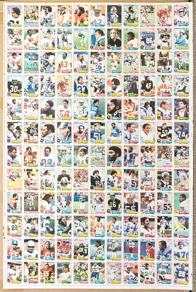 Lot of 4 - 1982 Topps Football Uncut Sheets - Makes a Complete Set of 528 Cards - w. Taylor RC