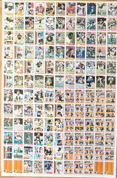 Lot of 4 - 1982 Topps Football Uncut Sheets - Makes a Complete Set of 528 Cards - w. Taylor RC