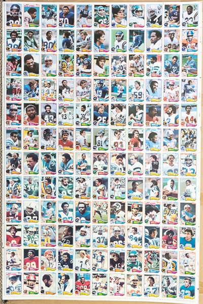 Lot of 4 - 1982 Topps Football Uncut Sheets - Makes a Complete Set of 528 Cards - w. Taylor RC