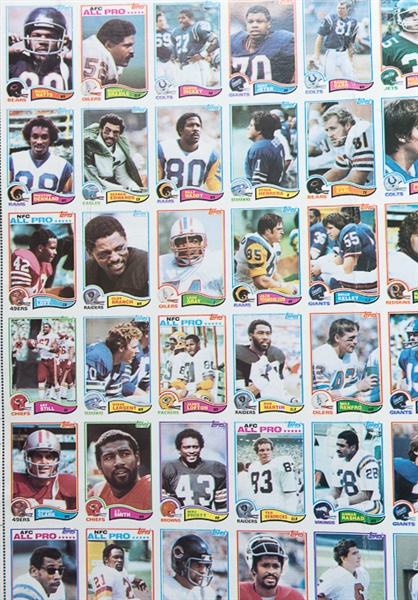 Lot of 2 - 1982 Topps Football Uncut Sheets - Master Set Sheets Makes a Complete Set of 528 Cards