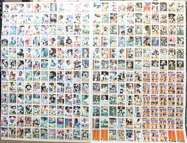 Lot of 2 - 1982 Topps Football Uncut Sheets - Master Set Sheets Makes a Complete Set of 528 Cards