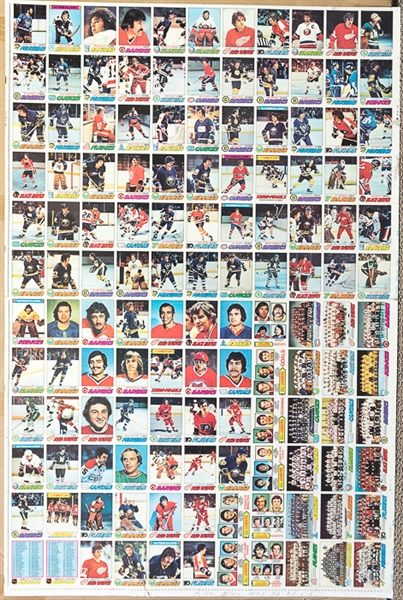 1977-78 Topps Hockey Uncut Sheet