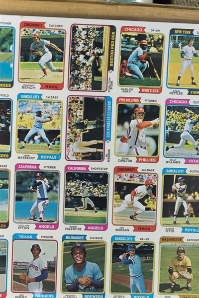 1974 Topps Baseball Uncut Sheet w. Nolan Ryan 