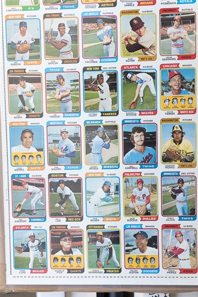 1974 Topps Baseball Uncut Sheet w. Nolan Ryan 