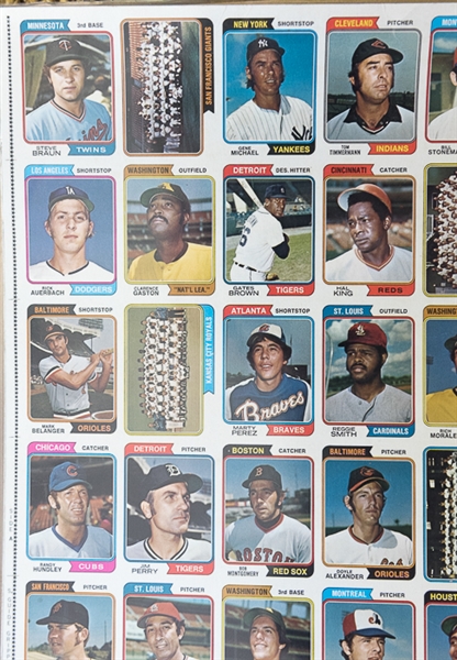 1974 Topps Baseball Uncut Sheet w. Pete Rose & Mike Schmidt
