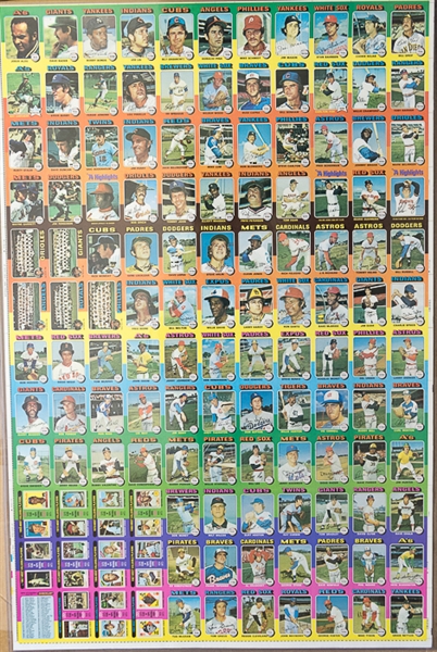 1975 Topps Baseball Uncut Sheet w. Dave Winfield & Mike Schmidt