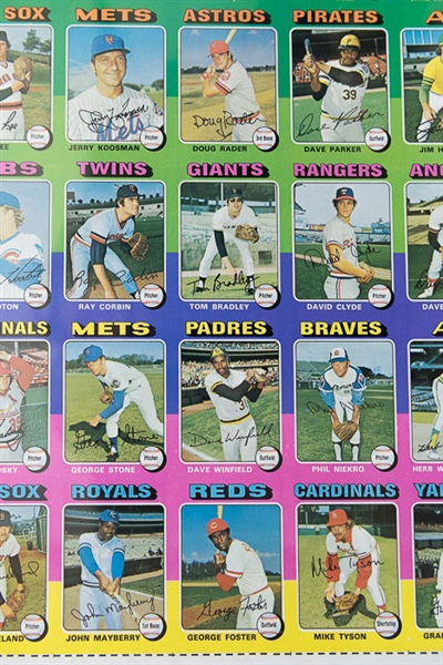 1975 Topps Baseball Uncut Sheet w. Dave Winfield & Mike Schmidt