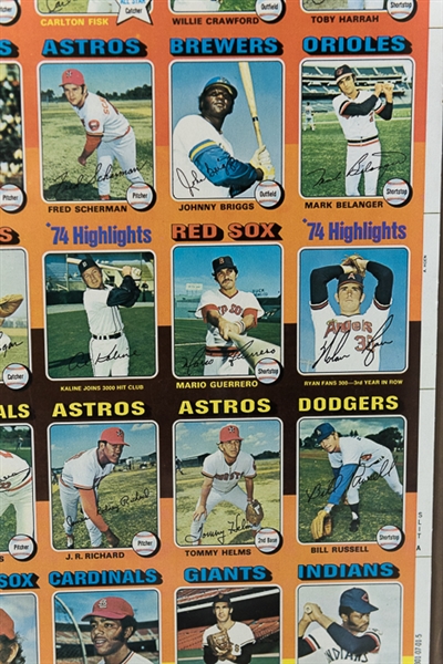 1975 Topps Baseball Uncut Sheet w. Dave Winfield & Mike Schmidt