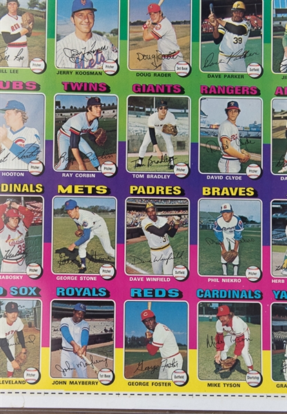 1975 Topps Baseball Uncut Sheet w. Dave Winfield & Mike Schmidt
