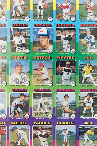 1975 Topps Baseball Uncut Sheet w. Dave Winfield & Mike Schmidt