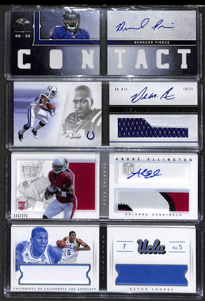 Lot of 26 Football & Basketball Booklet Autograph & Jersey Cards w. Michael Jordan Schedule (1985) & Floor Relics
