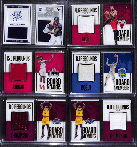 Lot of 26 Football & Basketball Booklet Autograph & Jersey Cards w. Michael Jordan Schedule (1985) & Floor Relics