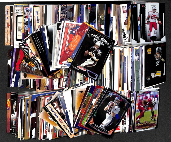 Lot of 400+ Star and Insert Football Cards w. Brady & Marino